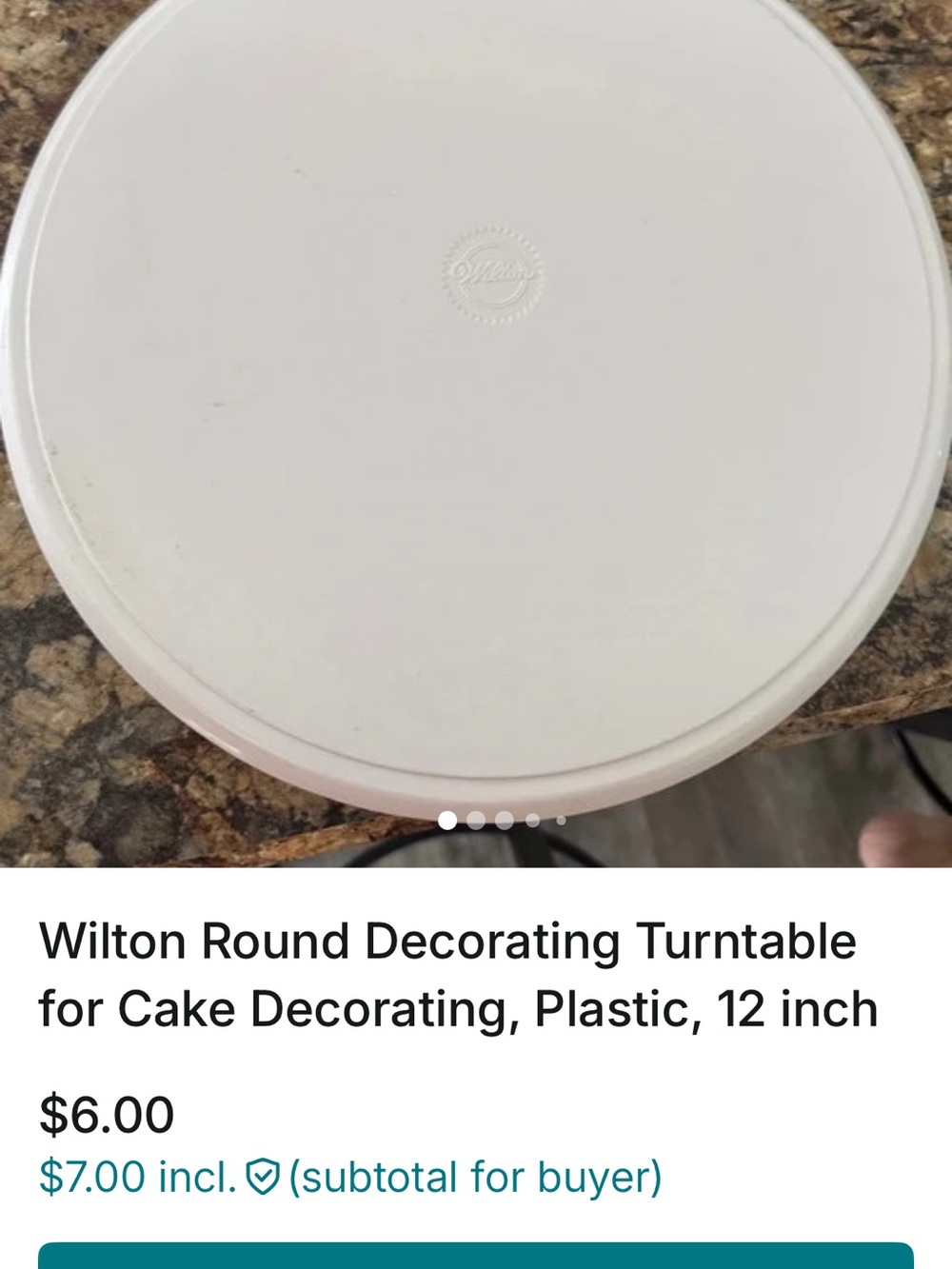 Wilton White Cake Decorating Turntable - Round Plastic